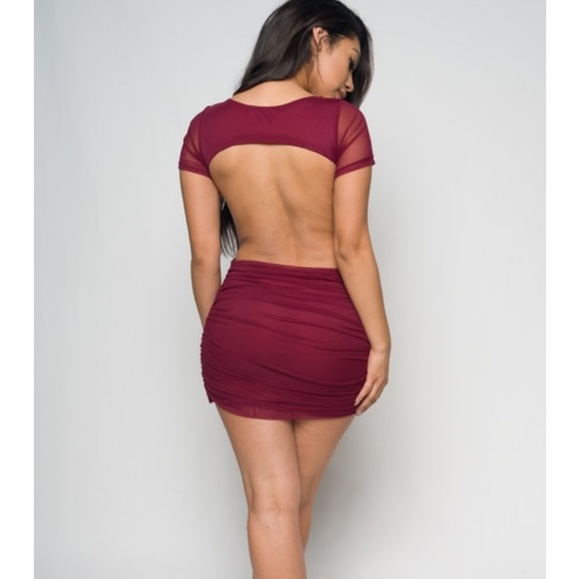 Dresses & Skirts - LAST 2! Wine Open Back Mini Dress